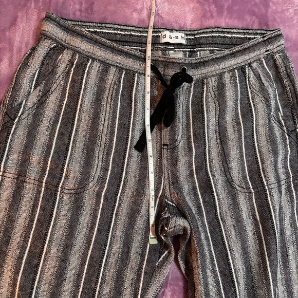 Black and White Linen Blend Striped Flowy Pants Size Small dā-sh - Picture 8 of 12